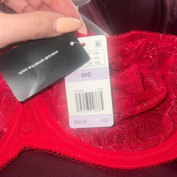 WACOAL Retro Chic Full Figure Unlined Lace Underwire Bra 40D - Picture 4 of 4